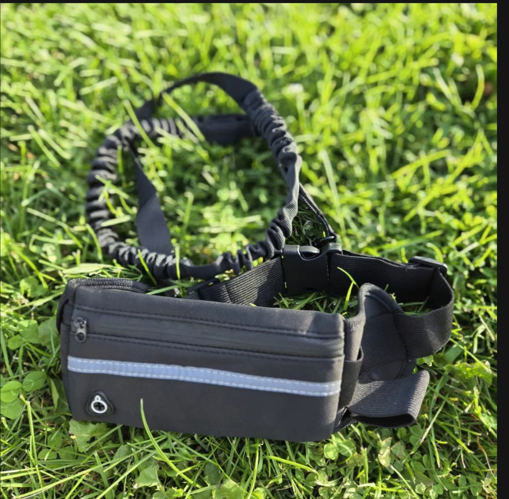 Laisse mains libres Wooftrek avec ceinture ajustable et mousqueton de métal